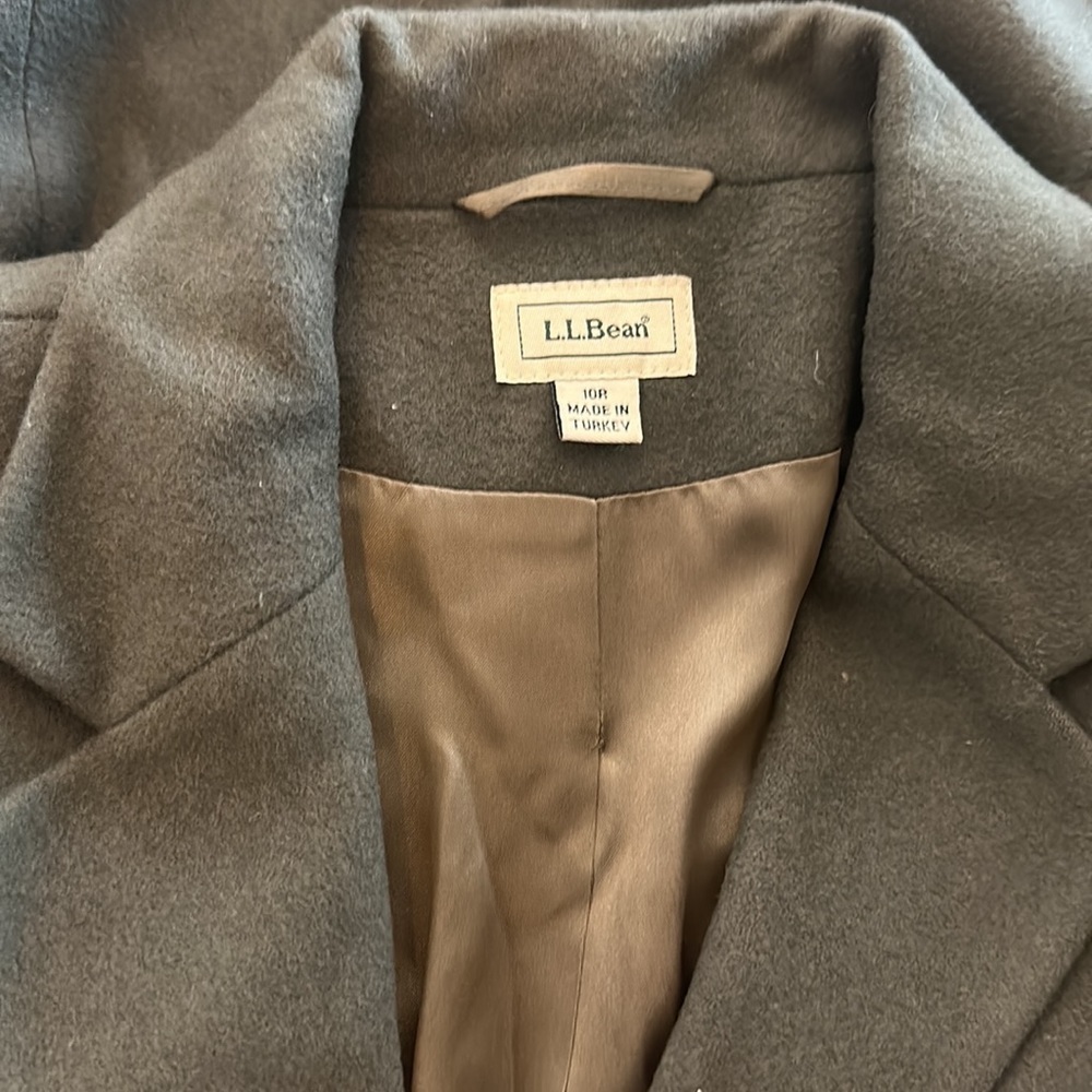 LL Bean Womens Green Wool/Cashmere Blazer Size 10R - Picture 9 of 11